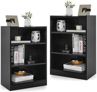 Tangkula 3 Tier Bookcase, Floor Standing Open Bookshelf with 18-Position Adjustable Shelves
