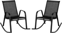 Tangkula Patio Rocking Chair Set of 2/4, Outdoor Ergonomic Rockers with Breathable Fabric Seat