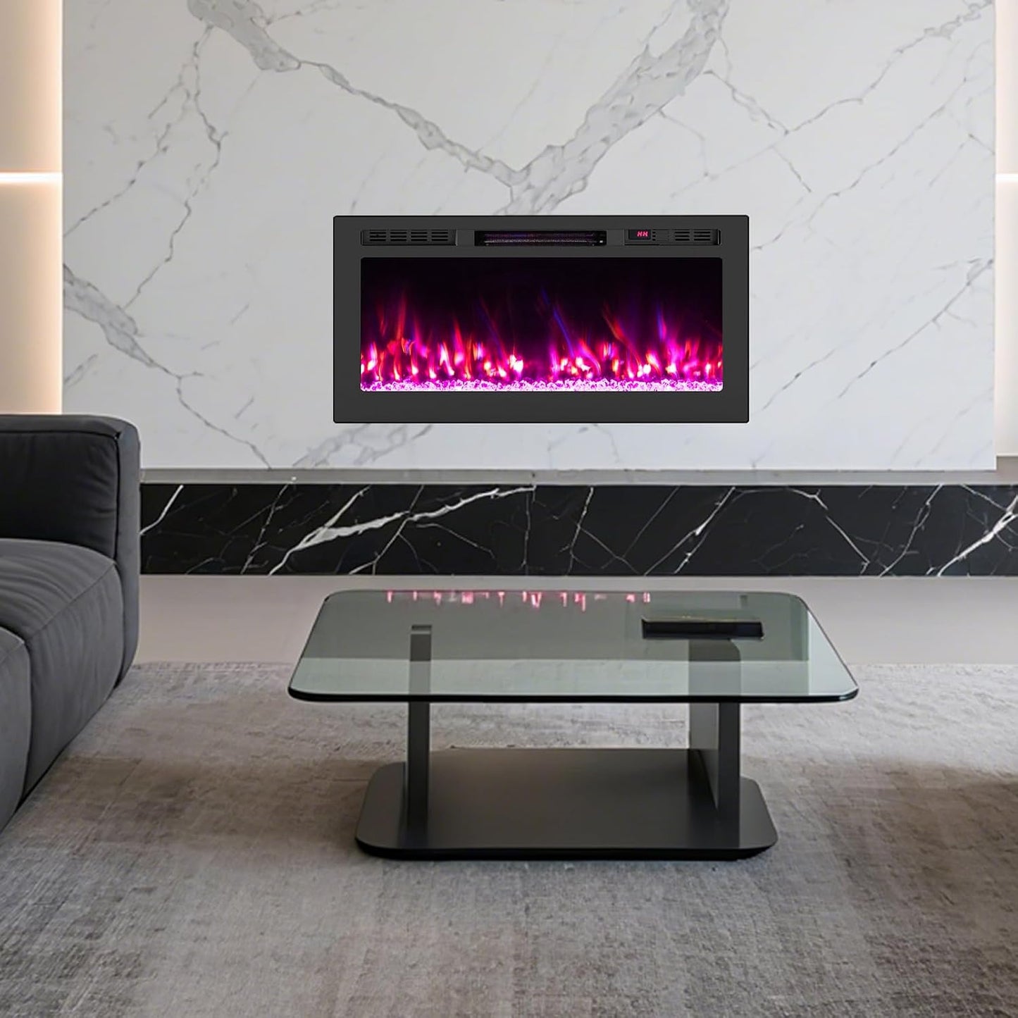 Tangkula 36" Wi-Fi Enabled Electric Fireplace