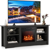 Tangkula TV Stand with 18” Electric Fireplace, for Flat Screen TVs Up to 65” with Adjustable Shelves