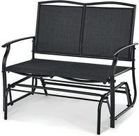 2-Person Patio Swing Glider Bench, Outdoor Rocker Glider Loveseat Chair