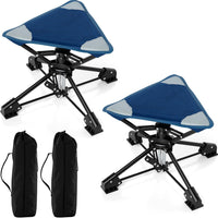 Tangkula 360°Swivel Foldable Camping Stool with Anti-Sink Feet & Carrying Bag