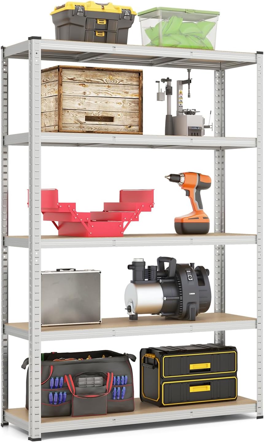 Tangkula 5-Tier Heavy Duty Metal Shelving with 2000 LBS Load, 35" / 47" Wide