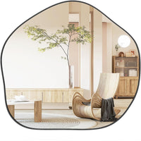 Miroir mural asymétrique Tangkula, grand miroir mural élégant de forme irrégulière avec panneau arrière de qualité supérieure