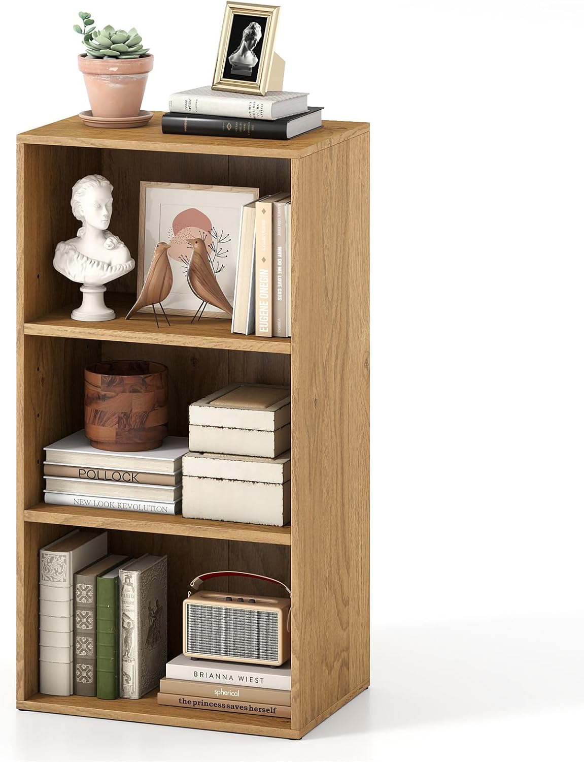 Tangkula Étagère ouverte sur pied à 3 cubes avec tablette réglable à 7 positions et kits anti-basculement