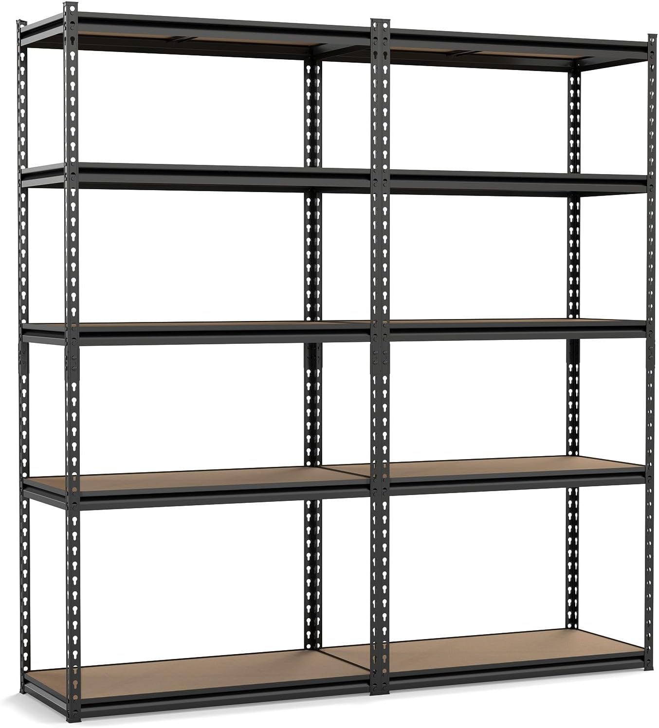 Tangkula 5-Tier Metal Storage Shelves with Adjustable Racks (1/2/3/4)