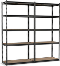 Tangkula 5-Tier Metal Storage Shelves with Adjustable Racks (1/2/3/4)
