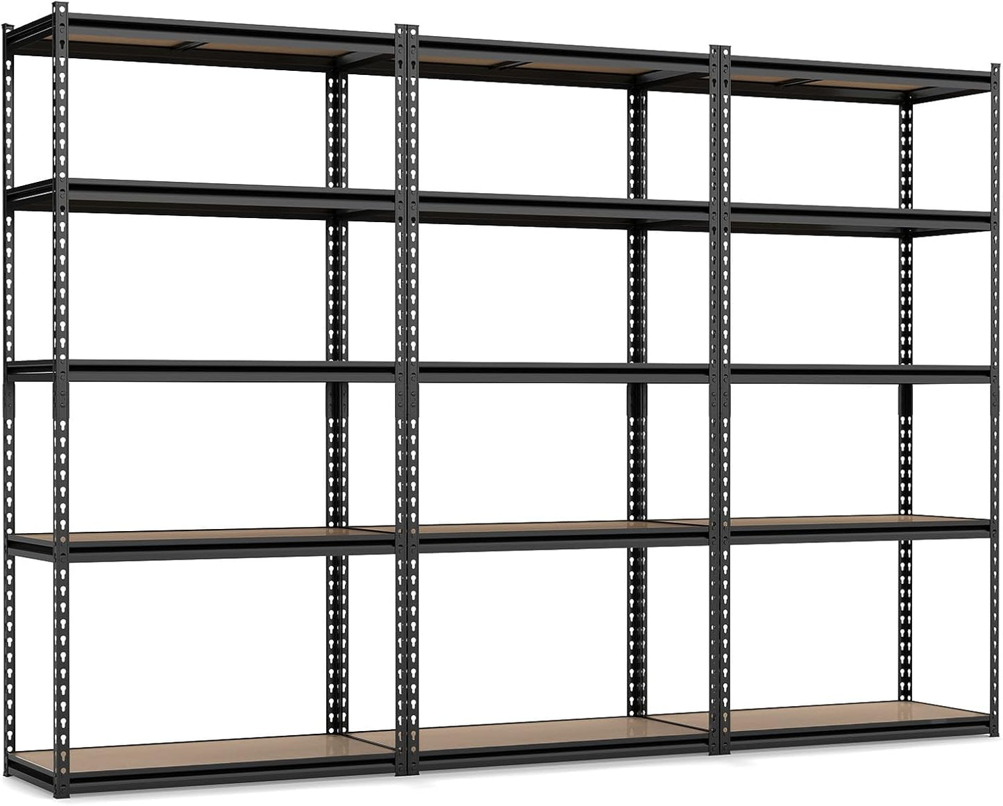 Tangkula 5-Tier Metal Storage Shelves with Adjustable Racks (1/2/3/4)