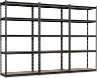 Tangkula 5-Tier Metal Storage Shelves with Adjustable Racks (1/2/3/4)