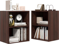 Tangkula 2-Tier Bookshelf, Open Shelf Bookcase with 7-Position Adjustable Shelf
