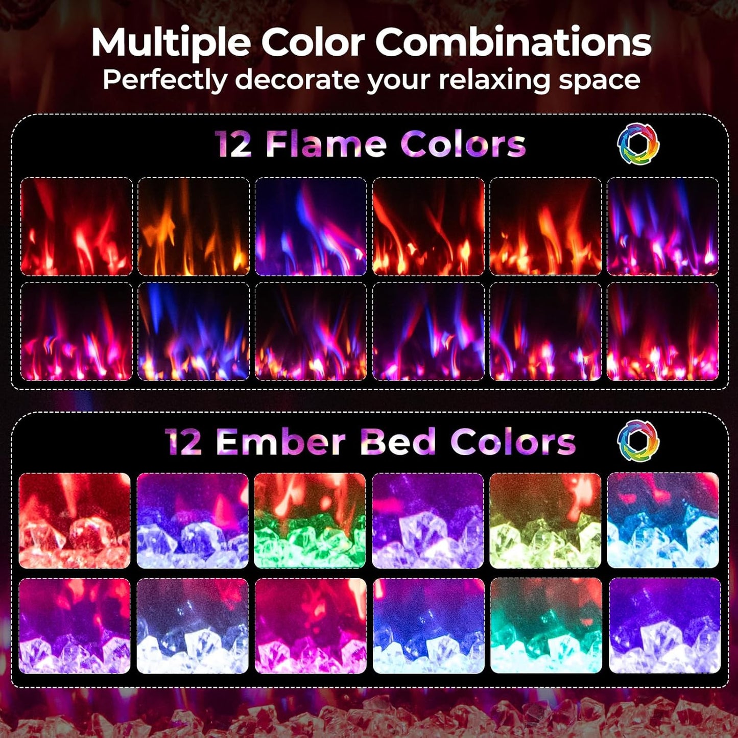 Tangkula 36" Wi-Fi Enabled Electric Fireplace