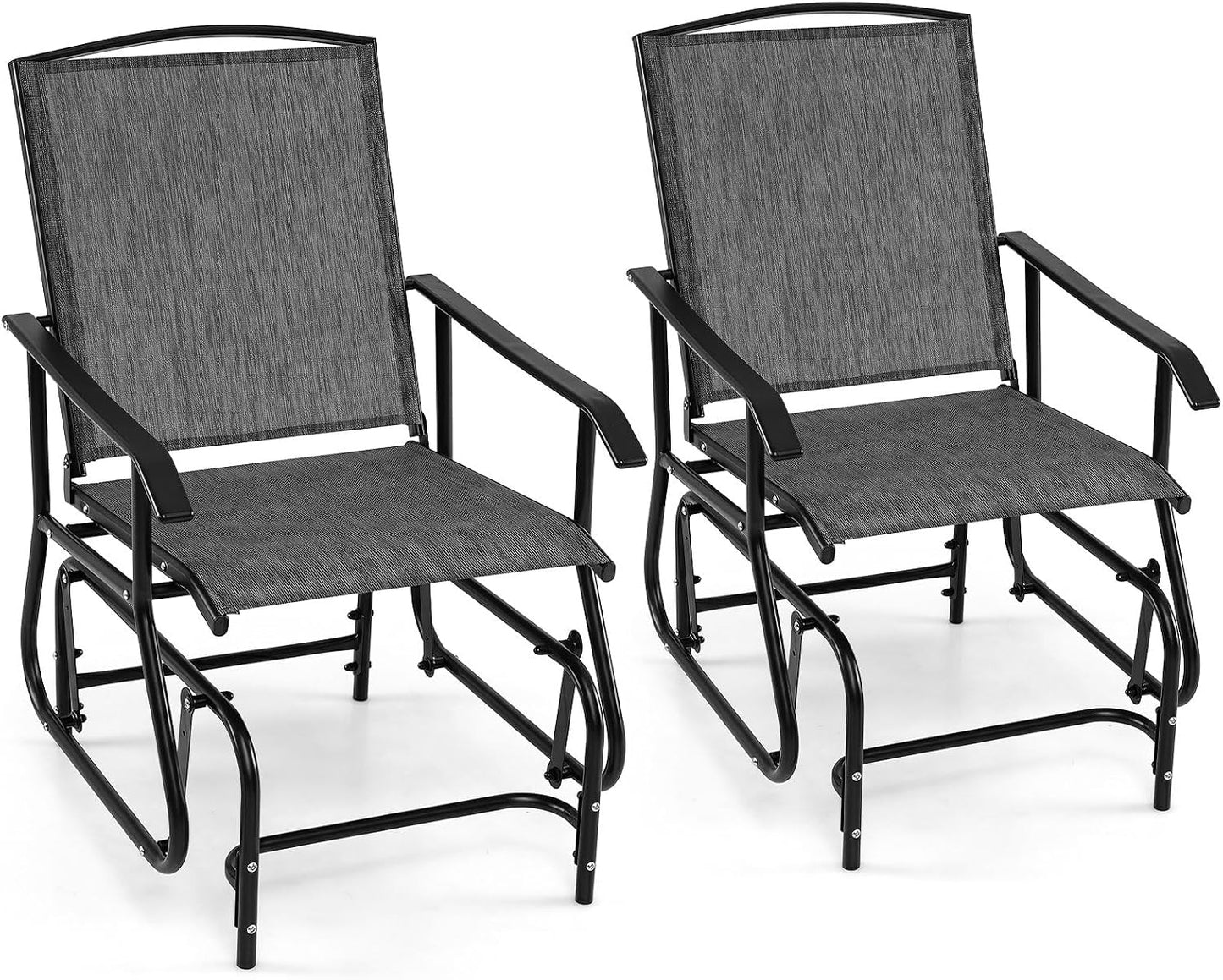 Tangkula Outdoor Glider Chair with Metal Frame & Armrests (1/2)
