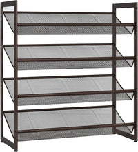 Tangkula Stackable Flat & Slant Adjustable Shoe Storage Stand
