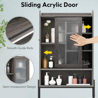 Tangkula Over The Toilet Storage Cabinet, Bathroom Space Saver Organizer Above Toilet with Double Doors & Metal Frame