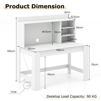 Tangkula Computer Desk with Hutch, Home Office Desk with Bookshelf