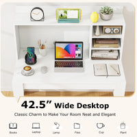 Tangkula Computer Desk with Hutch, Home Office Desk with Bookshelf