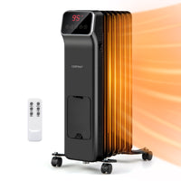Tangkula 1500W Electric Radiant Heater, Oil Filled Space Heater w/Remote, Adjustable Thermostat