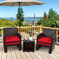 Tangkula 5 Pieces Patio Rattan Furniture Set, Outdoor Conversation Set