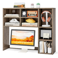 Tangkula Étagère de bureau 94 cm Meuble de rangement à poser avec 7 cubes et 3 étagères réglables