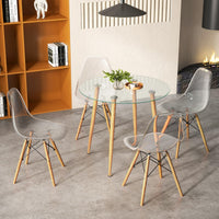 Tangkula 5-Piece Dining Table Set for 4, Kitchen Table Set with PET Seat