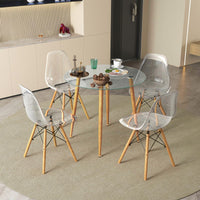 Tangkula 5-Piece Dining Table Set for 4, Kitchen Table Set with PET Seat
