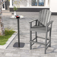 Tangkula Outdoor Tall Adirondack Chair 30 Inches Seat Height, HDPE Bar Height Patio Chair with High Backrest
