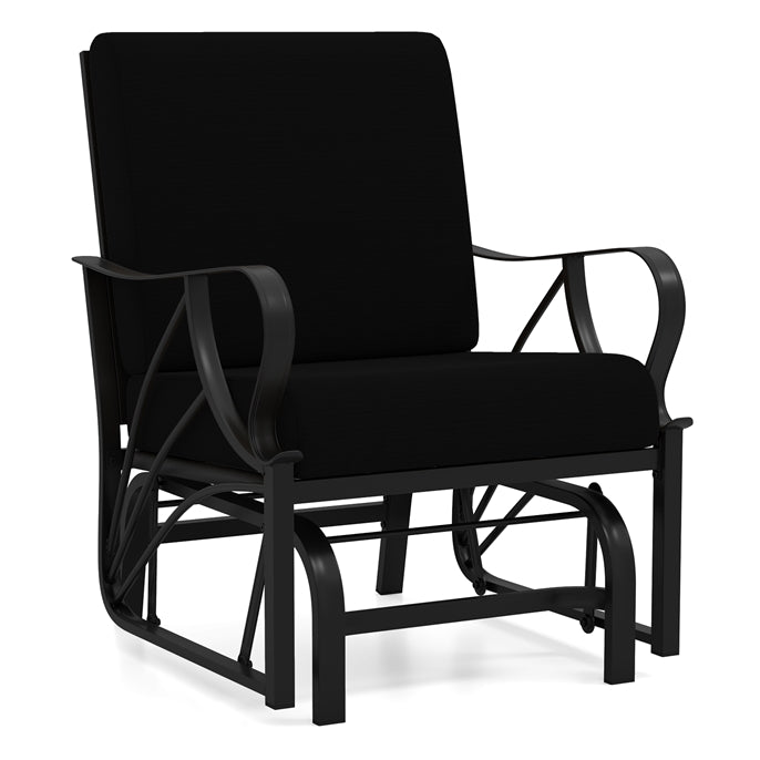 Tangkula Outdoor Patio Glider, Metal Framed Gliding Chair with Cushion