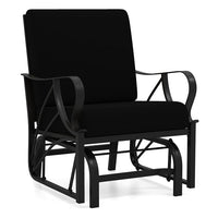 Tangkula Outdoor Patio Glider, Metal Framed Gliding Chair with Cushion
