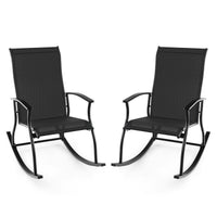 Tangkula Patio Rocking Chairs Set of 2/4, Outdoor Rocking Chair with Smooth & Safe Rocking Motion, Ergonomic Backrest