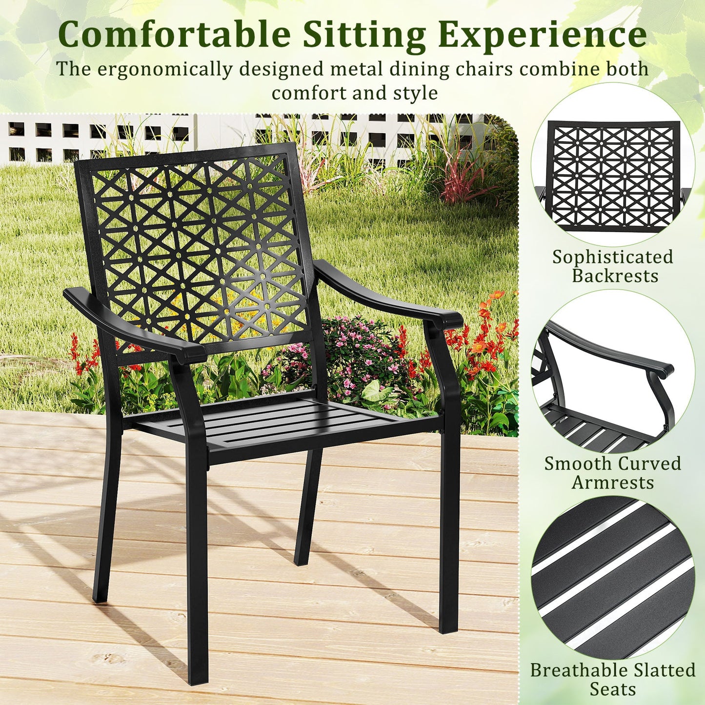 Tangkula Patio Dining Chairs Set
