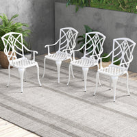 Tangkula Set of 4 Cast Aluminum Patio Dining Chairs