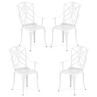 Tangkula Set of 4 Cast Aluminum Patio Dining Chairs