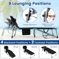 Chaise longue de plage avec trou pour le visage, pour l'extérieur au bord de la piscine