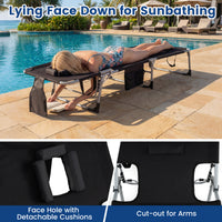 Chaise longue de plage avec trou pour le visage, pour l'extérieur au bord de la piscine