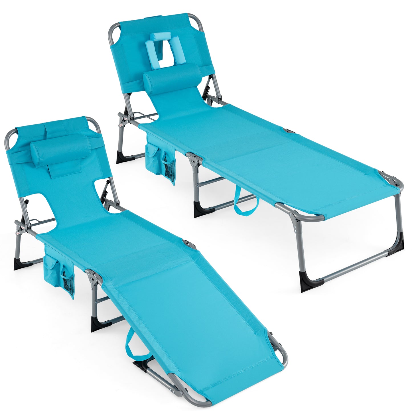 Chaise longue de plage avec trou pour le visage, pour l'extérieur au bord de la piscine