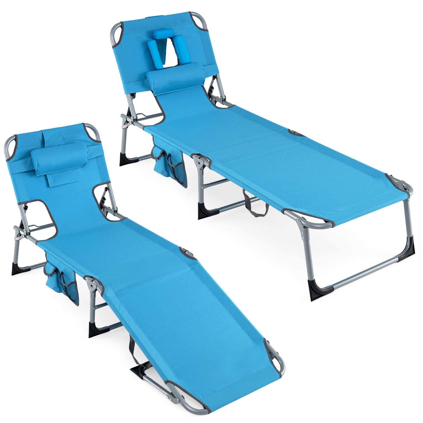 Chaise longue de plage avec trou pour le visage, pour l'extérieur au bord de la piscine