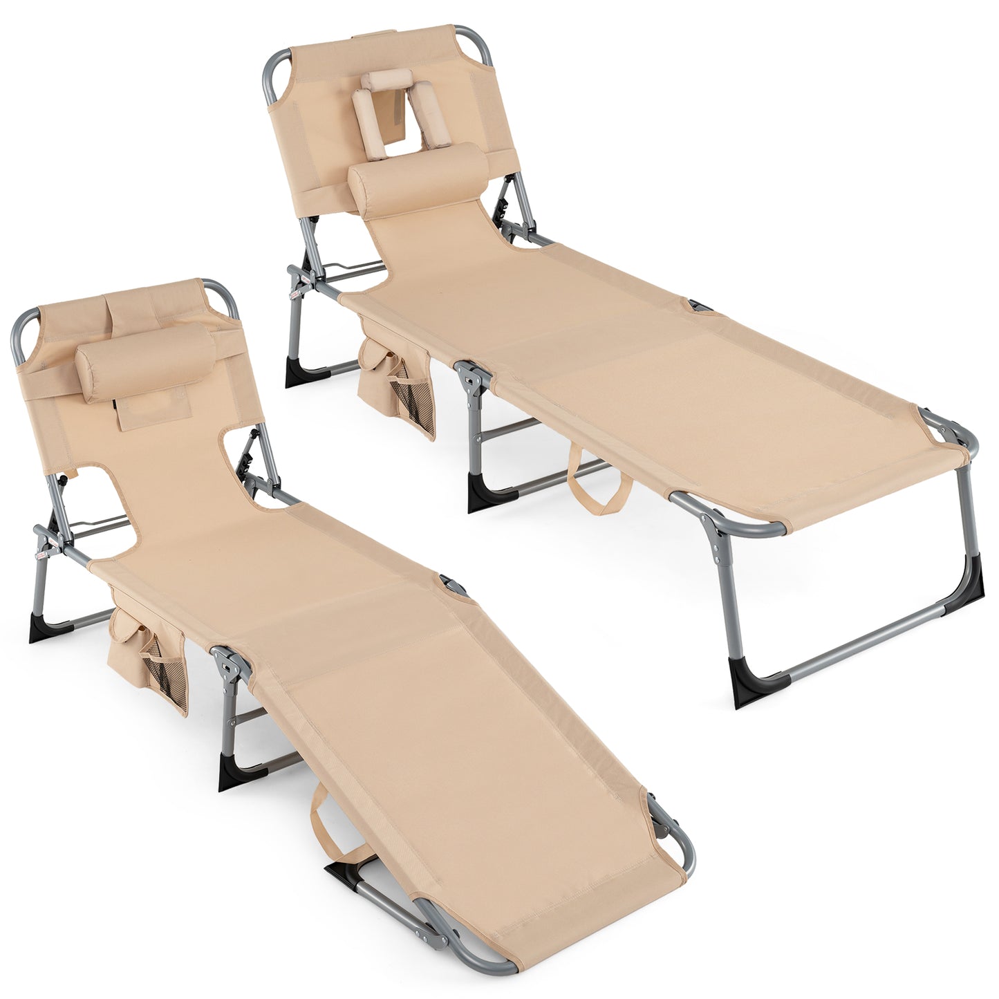 Chaise longue de plage avec trou pour le visage, pour l'extérieur au bord de la piscine