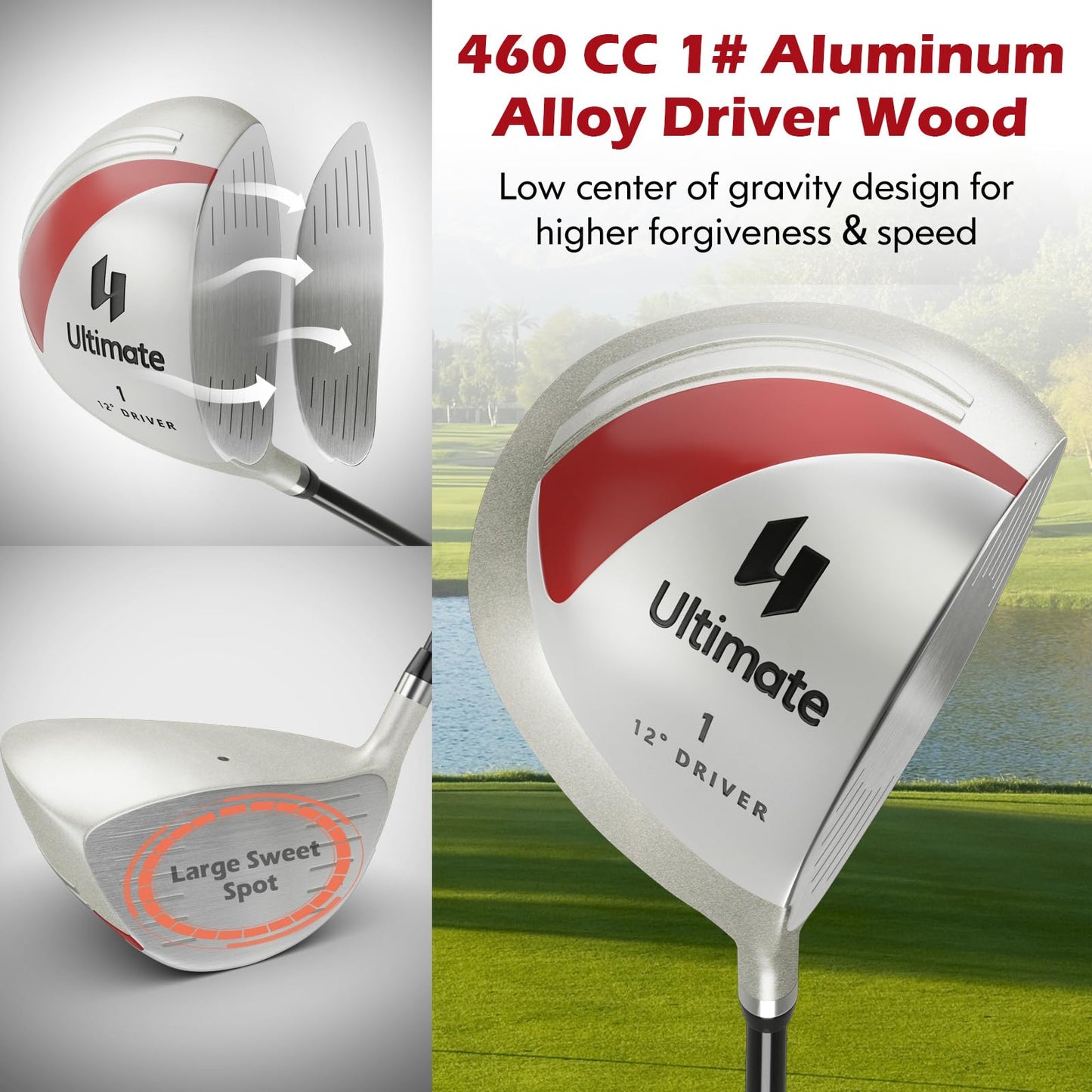 Tangkula Ensemble complet de 10 clubs de golf pour femme, main droite