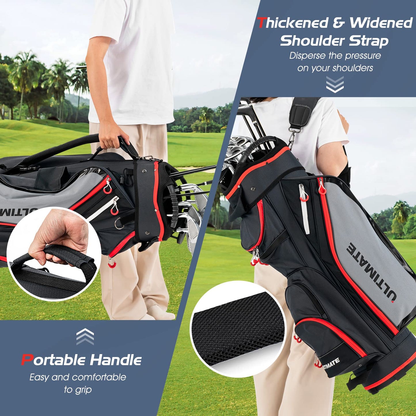 Tangkula Ensemble complet de 10 clubs de golf pour femme, main droite