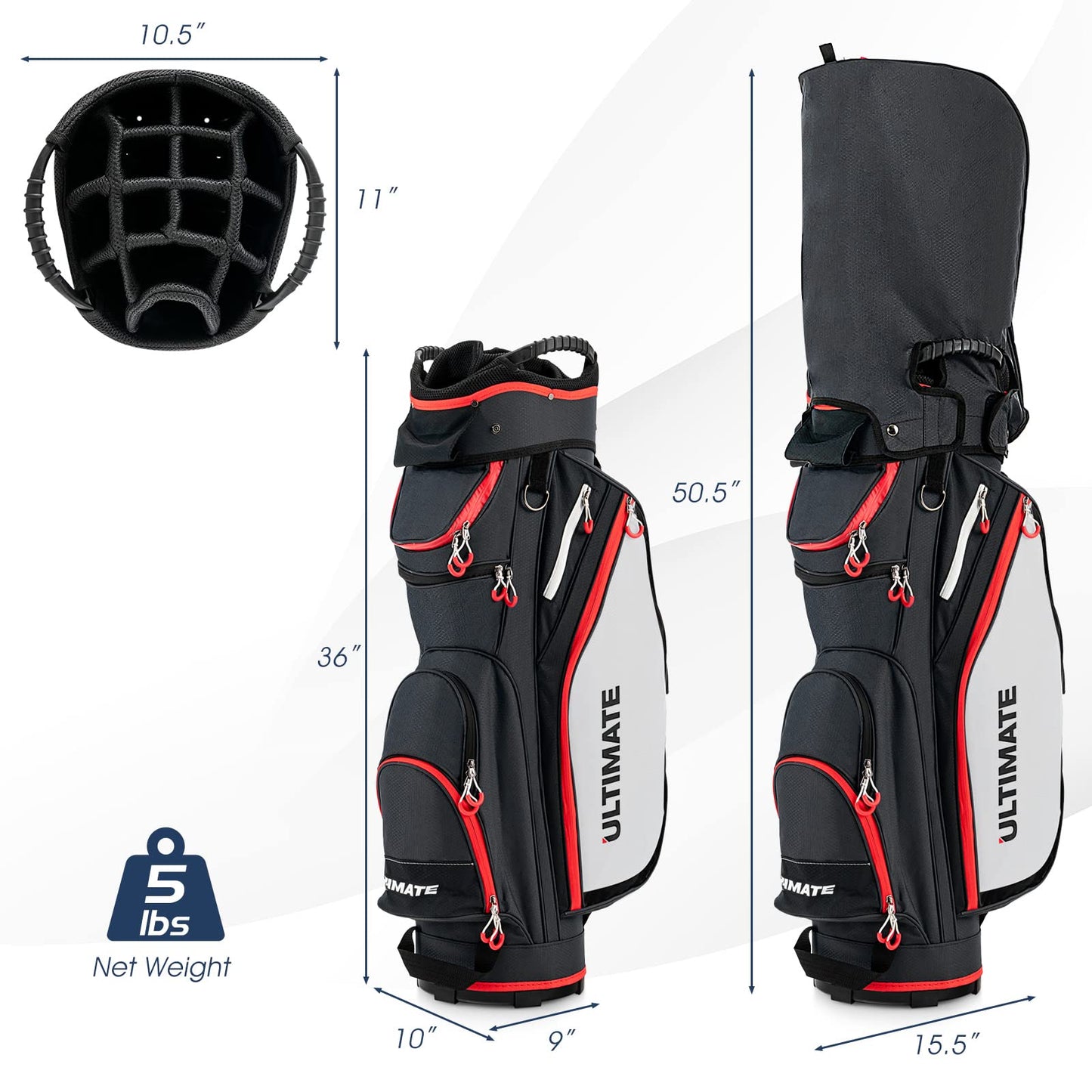Tangkula Ensemble complet de 10 clubs de golf pour femme, main droite