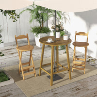 Tangkula 31.5” Acacia Wood Patio Bar Table