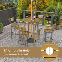 Tangkula 31.5” Acacia Wood Patio Bar Table