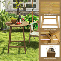 Tangkula 31.5” Acacia Wood Patio Bar Table