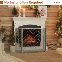Tangkula 31 x 52.5In 3-Panel Fireplace Screen