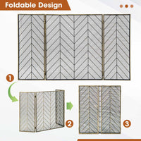 Tangkula 31 x 52.5In 3-Panel Fireplace Screen