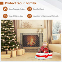 Tangkula 31 x 52.5In 3-Panel Fireplace Screen