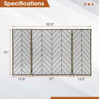 Tangkula 31 x 52.5In 3-Panel Fireplace Screen