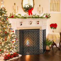 Tangkula 31 x 52.5In 3-Panel Fireplace Screen