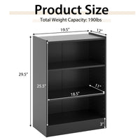 3 Tier Bookcase, Floor Standing Open Bookshelf with 18-Position Adjustable Shelves - Tangkula