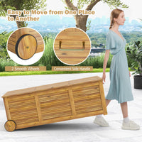 Tangkula 48 Gallon Outdoor Storage Box with Wheels